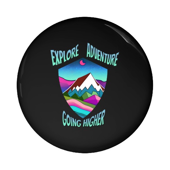 Neon Mountains hiking Pin Buttons