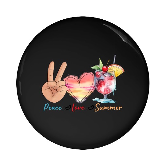 peace love summer Pin Buttons