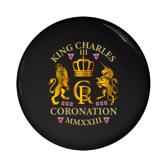 King Charles Iii British Monarch Royal Coronation Pin Buttons