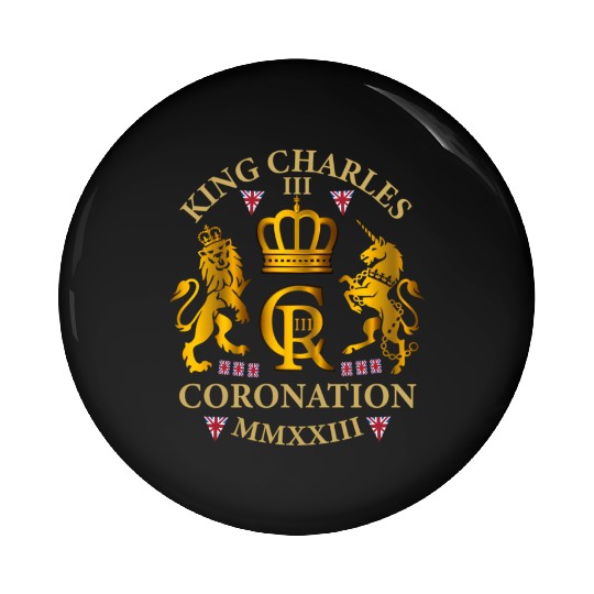 King Charles Iii British Monarch Royal Coronation Pin Buttons
