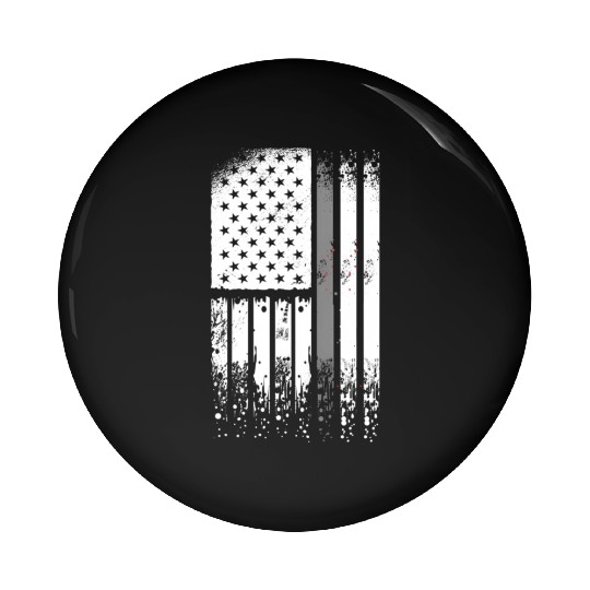 Correctional Officer - Us Flag Thin Silver Line Pin Buttons