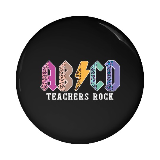 Teacher Abcd Roc Colorful Leopard in Pin Buttons