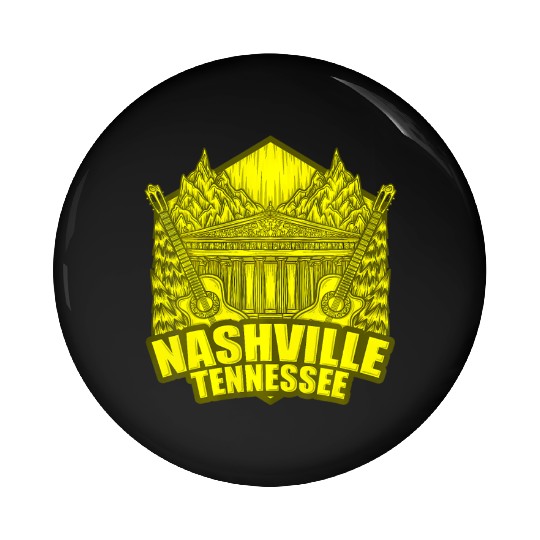 Nashville Tennessee City Of Music Guitar Musician Pin Buttons