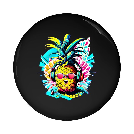 Tropic Beats: Pineapple Party Vibes Pin Buttons