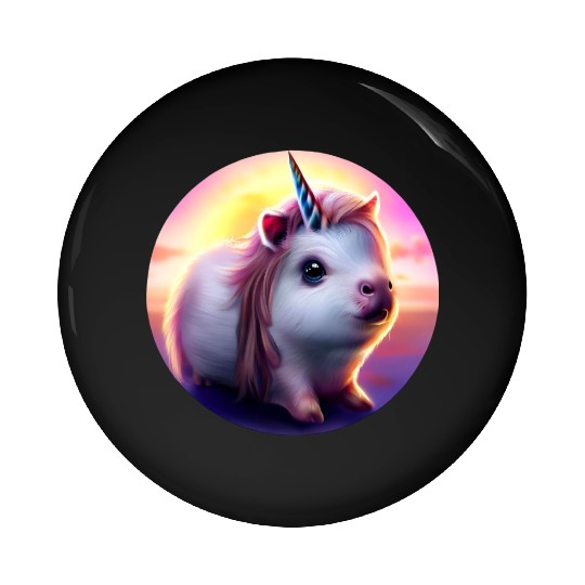 Guinea pig unicorn Pin Buttons