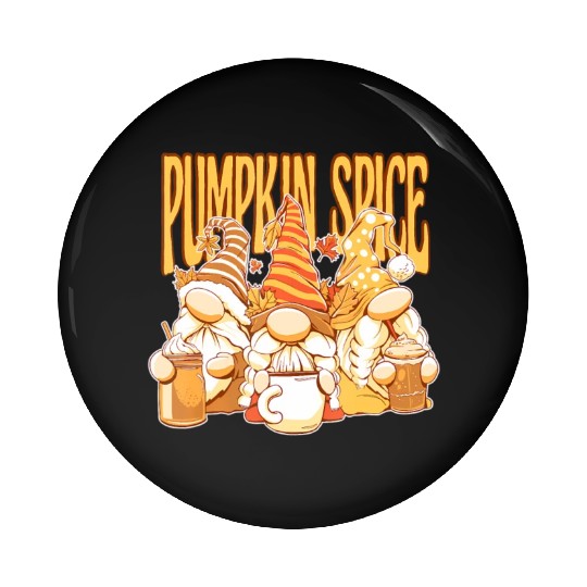 Gnomes Autumn Season Pumpkin Spice Hallothanksmas Pin Buttons