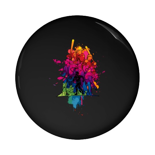 Baseball Catcher Pitcher Batter Tees For Youth Pin Buttons