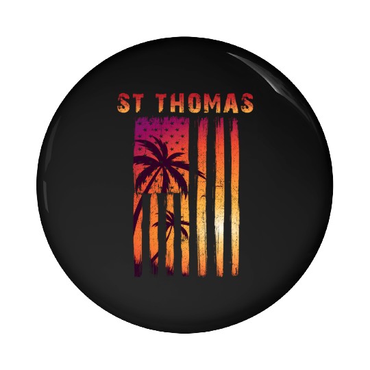 St Thomas Us Virgin Islands Patriotic Flag Pin Buttons