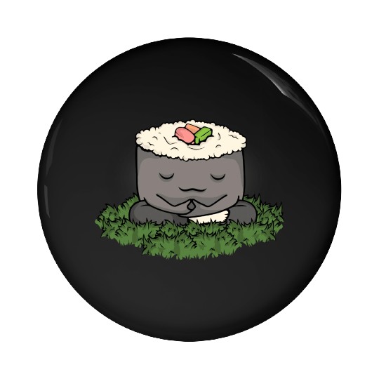 Sushi Roll Meditating Gift Yoga Lover Women Pin Buttons