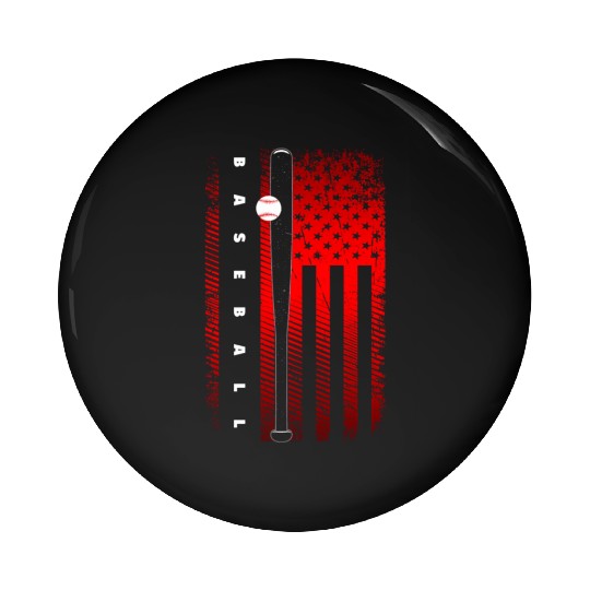 American Flag Baseball - Baseball Pin Buttons
