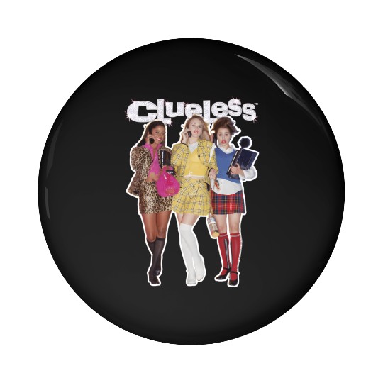 Clueless Bedazzled Logo Pin Buttons