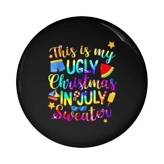 This Is My Christmas In July Sweater Summer Pin Buttons