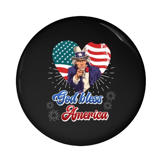 God Bless America Independence Day 4th July USA Pin Buttons