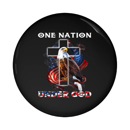 One Nation Under God Jesus Usa Cross Bald Eagle Pin Buttons