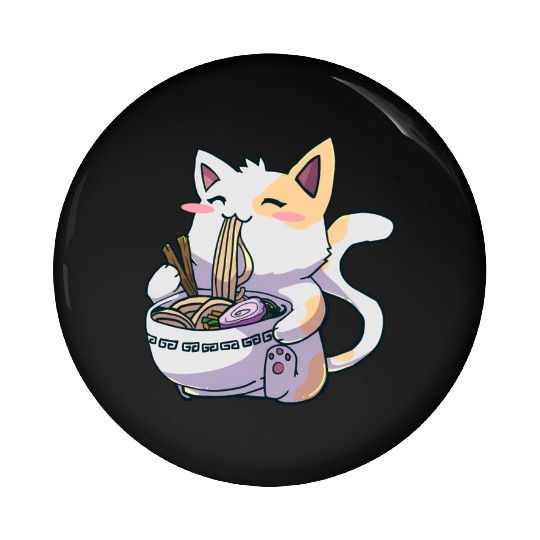 Ramen Cat aii Anime Japanese aii Neko Pin Buttons