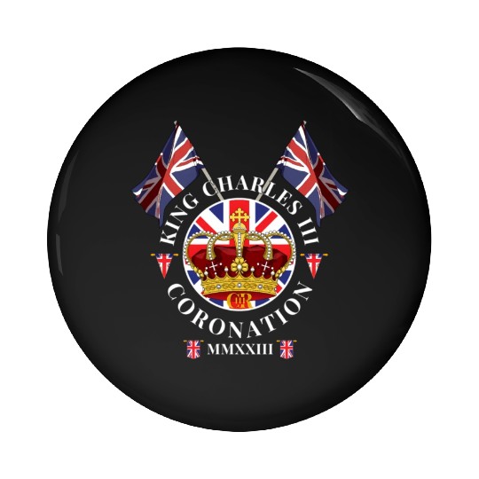 King Charles Iii British Monarch Royal Coronation Pin Buttons