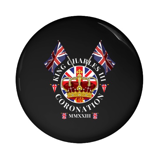 King Charles Iii British Monarch Royal Coronation Pin Buttons