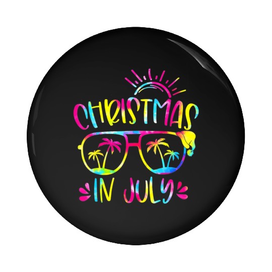 Christmas In July Hawaiian Summer Vacation 2023 Pin Buttons