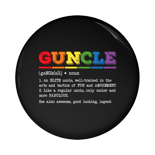 Guncle Definition Proud Gay Uncle Lgbtq Pride Rain Pin Buttons