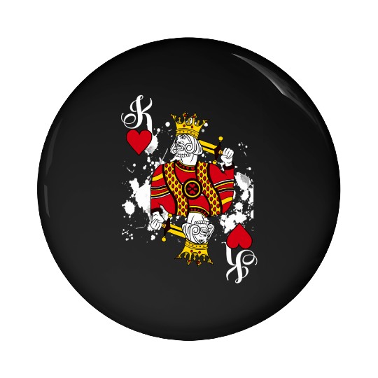 King Of He Playing Cards Halloween Poker Pin Buttons