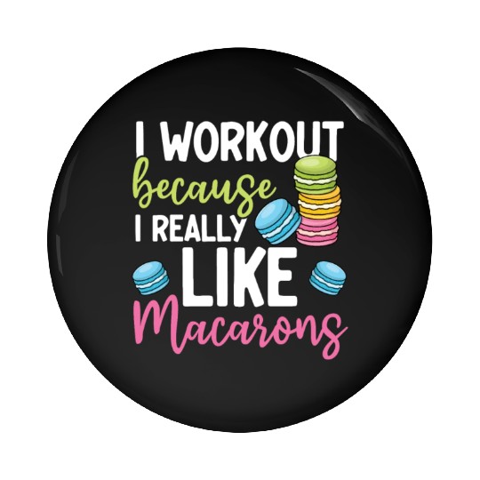 Funny Macaron Workout Ice Cream Sandwich Macaron Pin Buttons