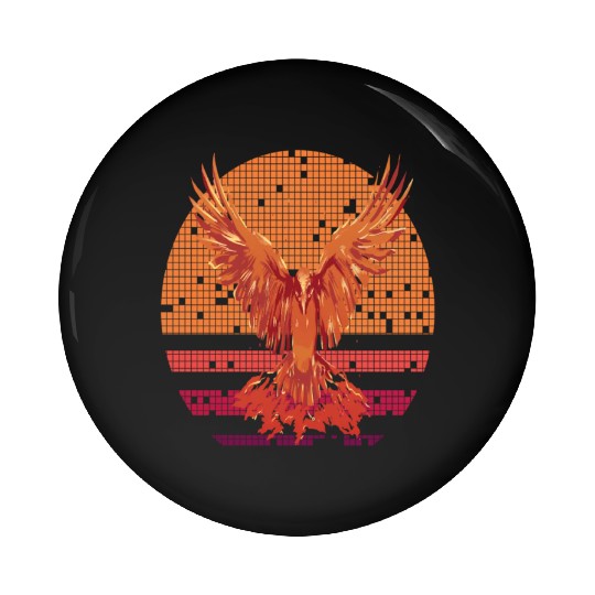 Firebird Fantasy Fire Phoenix Rise From Ashes Pin Buttons