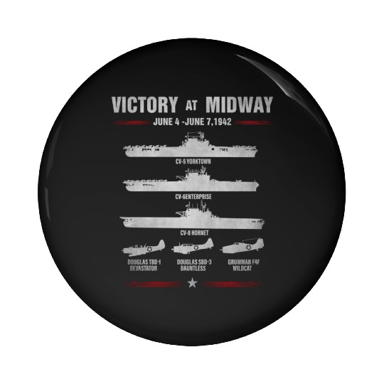 Victory At Midway Battel World War 2 Pin Buttons