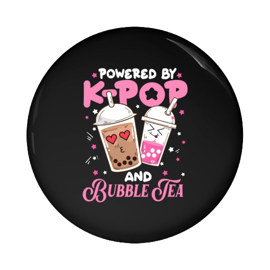 Boba Tea aii Anime Powered By Kpop And Bubble Pin Buttons