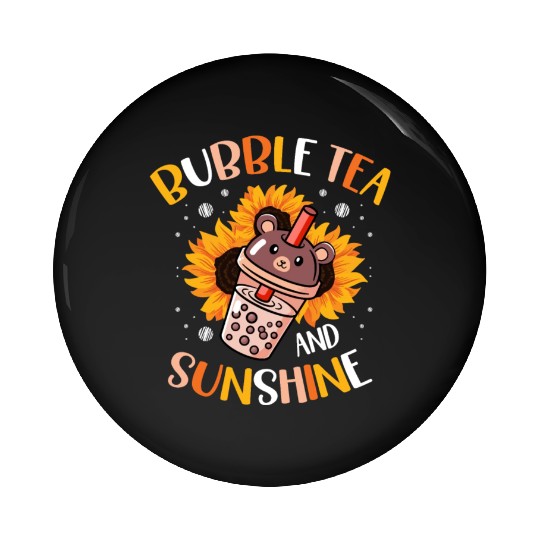 Bubble Tea And Sunshine Boba Tea Drinker Pin Buttons
