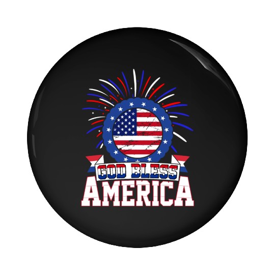 God Bless America Independence Day USA Patriot Pin Buttons