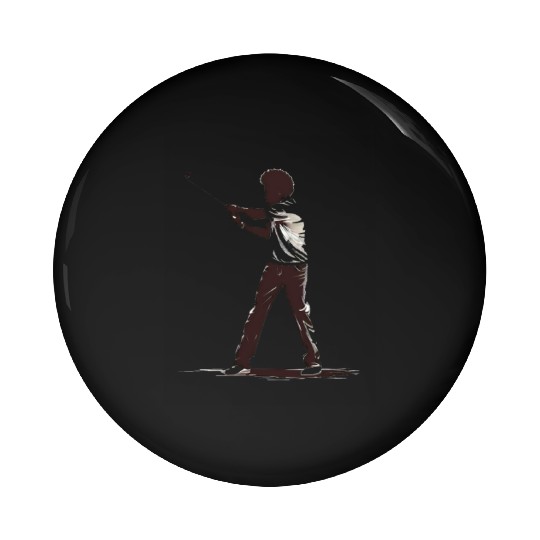Golfer Afro Man Golf Player African American Pin Buttons