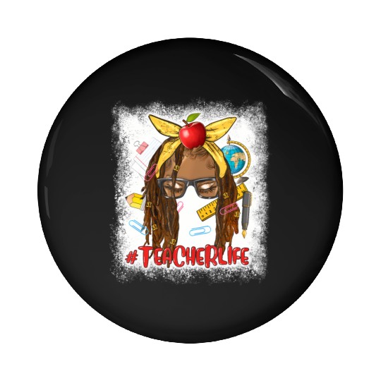 Afro Locs Teacher Life teacher day back to school Pin Buttons