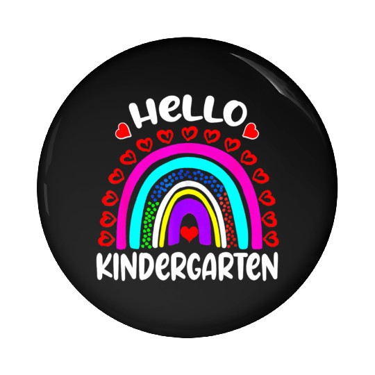 Hello Kindergarten Rainbow Heart Back To School Pin Buttons