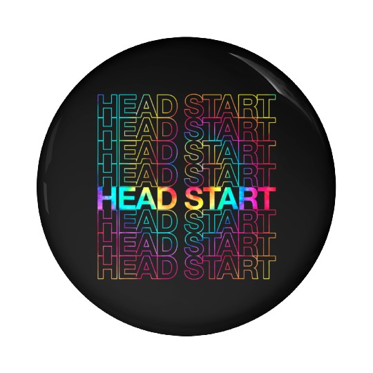 Rainbow Tie Dye Head Start Team Back To School Pin Buttons