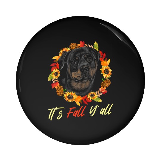 Rottweiler Autumn Leopard Pumpkin Dog Lover Pin Buttons