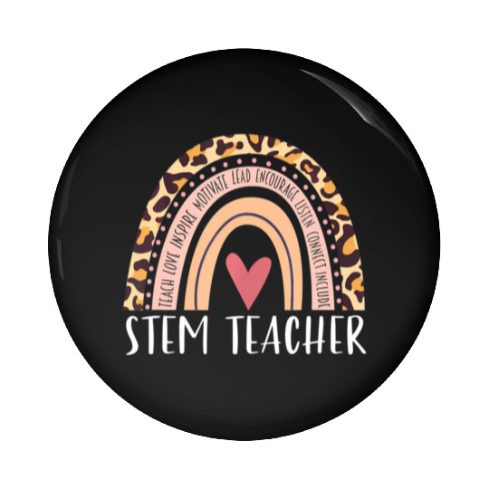 Leopard Rainbow Stem Teacher Back to School Women Pin Buttons