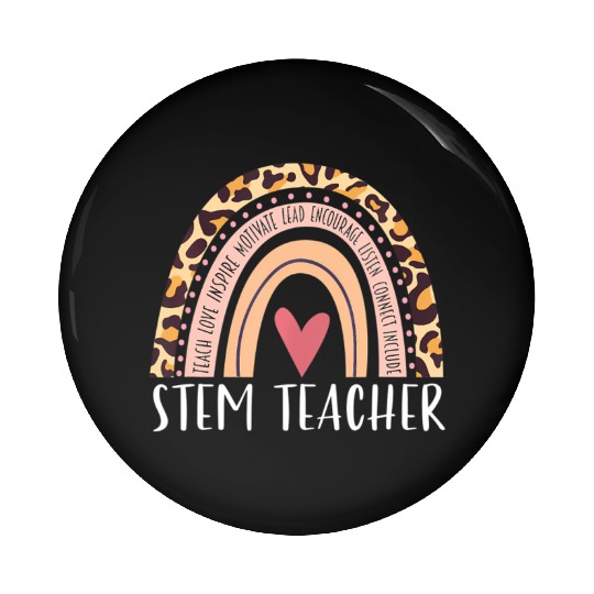 Leopard Rainbow Stem Teacher Back to School Women Pin Buttons