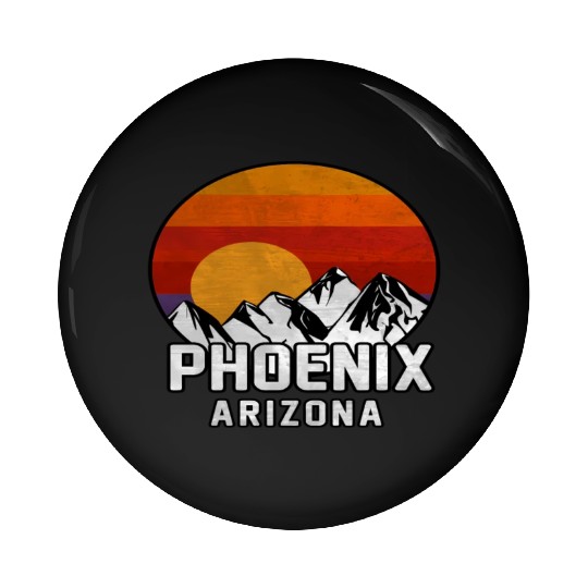 Phoenix Arizonna Mountain Sunset Pin Buttons