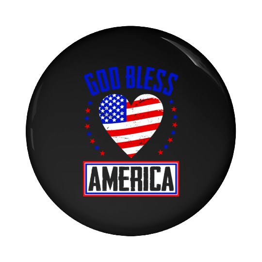 God Bless America Independence Day USA Patriot Pin Buttons