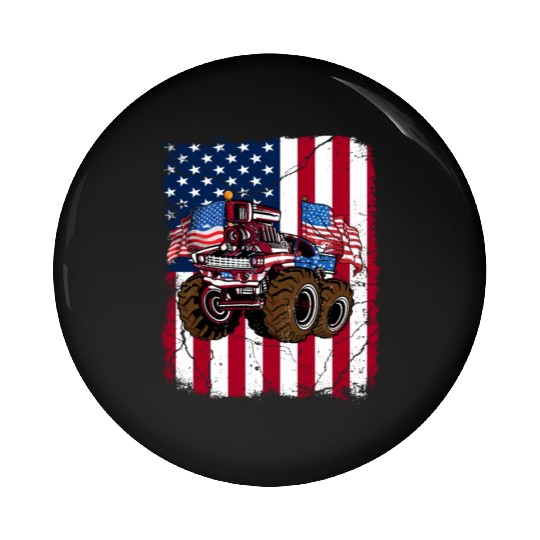 US Patriot American Monster Trucks USA Fan Pin Buttons