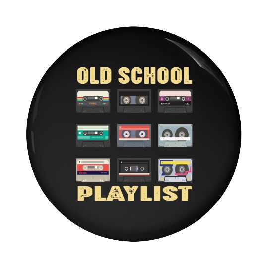 Old School Playlist Retro 80s 90s Music Party Pin Buttons