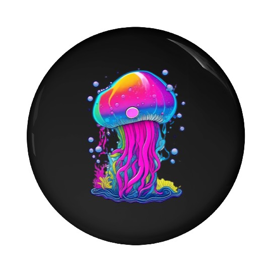 Vibrant Jellyfish Colorful Pin Buttons