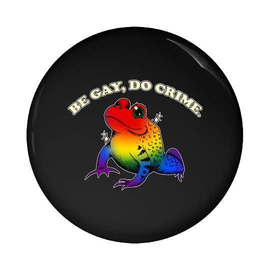 BGD crime - Vintage LGBT Rainbow Frog Meme Pin Buttons