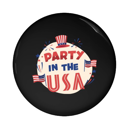Party In The Usa Hot Dog Love Funny Fourth Of July Pin Buttons