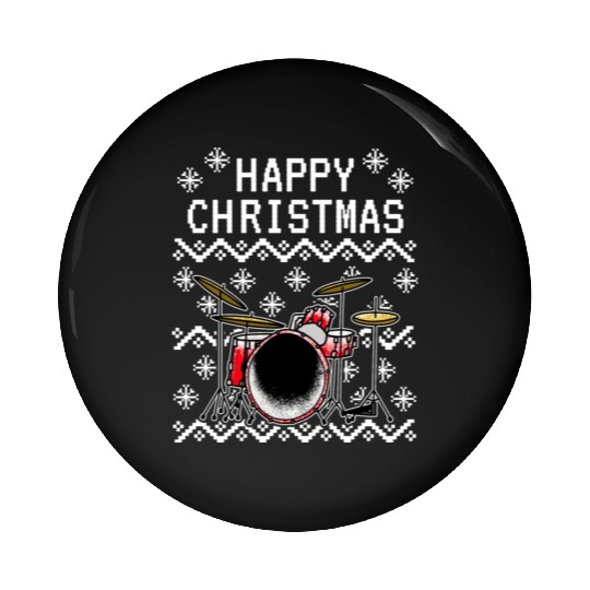Drummer Ugly Christmas Musician Drum Teacher Pin Buttons