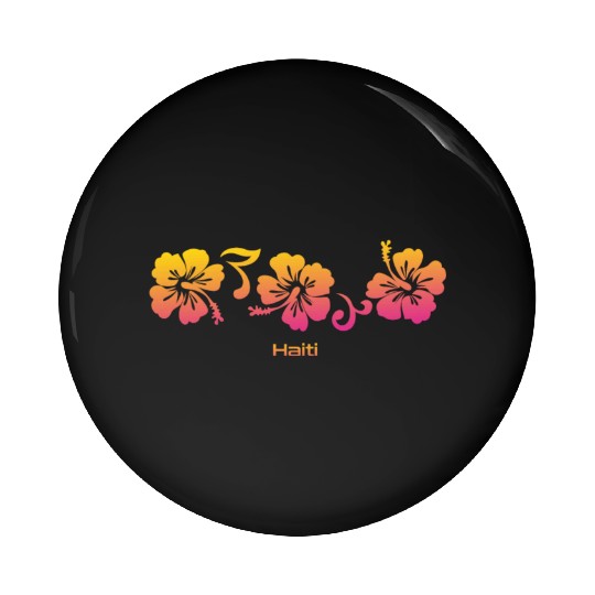 Haiti Hibiscus Souvenir Vacation Pin Buttons