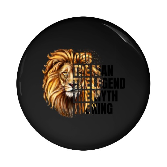 The Man the Legend Lion Pin Buttons