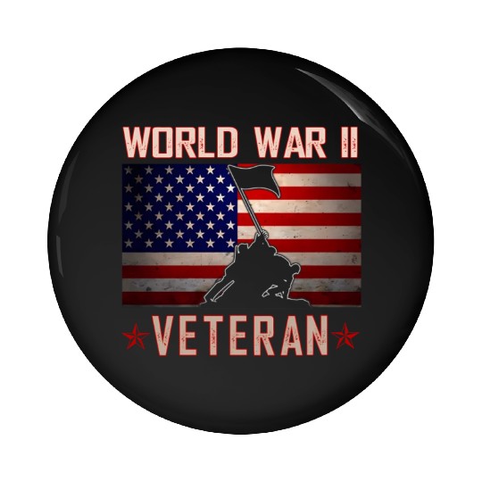 American Patriot Wwii Veteran Military World War 2 Pin Buttons