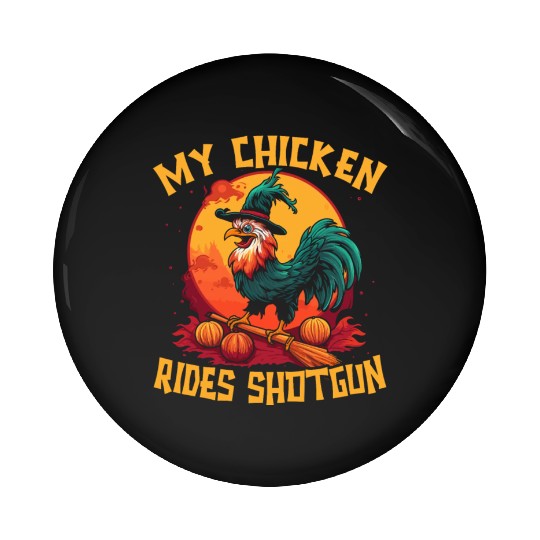 Chicken Halloween Trick Or Treat Chicken Farmer Pin Buttons