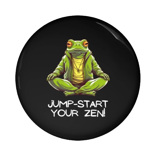 Yoga Meditation Jump-start your zen Frog Pin Buttons